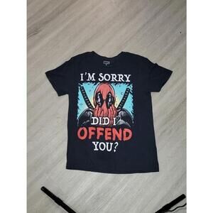 Marvel Deadpool I'm Sorry Did I Offend You? Black T-Shirt Medium
